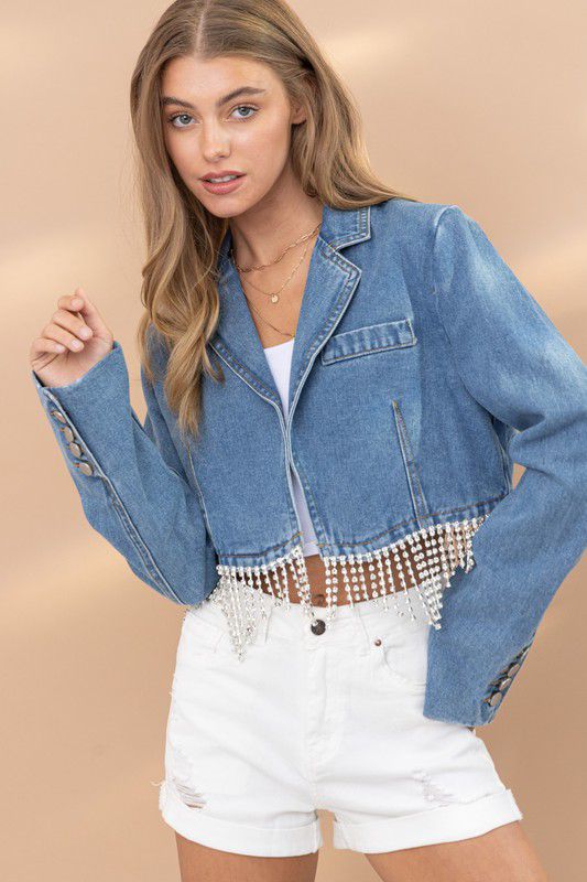 Bling Fringe Denim Jacket – REVAMP