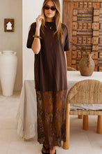 Load image into Gallery viewer, Sweet Intentions Lace Mix Dress in Brown
