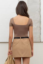 Load image into Gallery viewer, Square Neck Contour Bodysuit in Taupe
