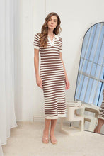 Load image into Gallery viewer, Elevated Essentials Crochet Polo Dress Mocha Combo
