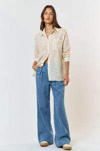 Understated Shimmer Button Down