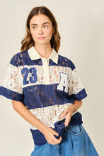 Load image into Gallery viewer, Making Moves Lace Polo Top
