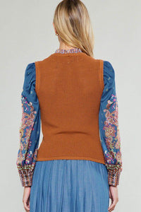 Paisley Melody Mixed Sweater