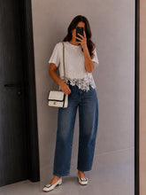 Load image into Gallery viewer, Graceful Aura Lace Tee in White
