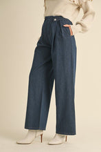 Load image into Gallery viewer, Elevated Essentials In Charge Pleated Denim Trousers
