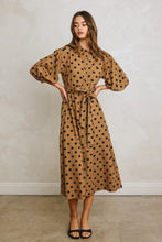 Load image into Gallery viewer, Spot On Camel Midi Dress
