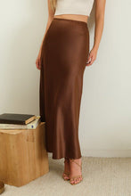 Load image into Gallery viewer, Elevated Essentials Silky Slip Skirt in Brown
