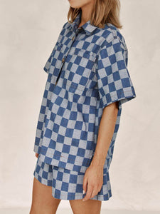 One & Only Checker Denim Set