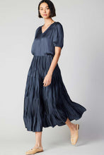 Load image into Gallery viewer, Subtly Chic Navy Tiered Skirt
