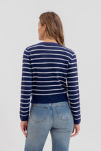 Load image into Gallery viewer, Elevated Essentials Navy Striped Cardigan
