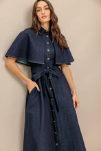 Load image into Gallery viewer, Most Likely Denim Cape Dress
