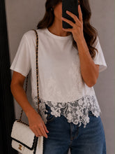 Load image into Gallery viewer, Graceful Aura Lace Tee in White
