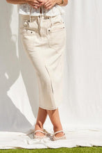 Load image into Gallery viewer, Like Second Nature Ecru Denim Skirt

