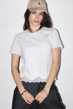 Load image into Gallery viewer, Hint of Lace Crew Tee in Heather Grey
