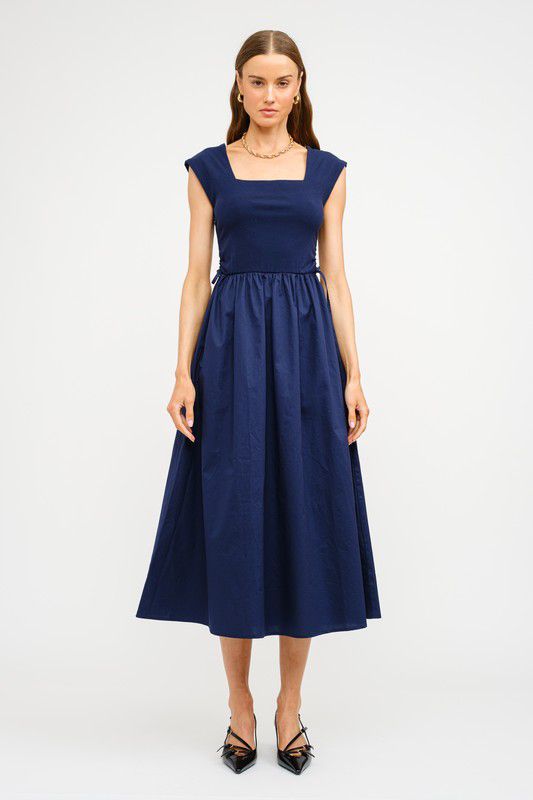 Delia Navy Midi Dress