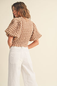 Andiamo Textured Top in Tan