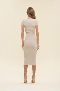 Wardrobe Capsule Knit Dress in Beige