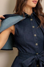 Load image into Gallery viewer, Most Likely Denim Cape Dress
