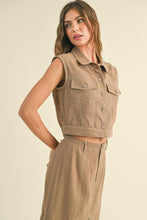 Load image into Gallery viewer, Agency Linen Set in Mocha (Skirt + Vest)
