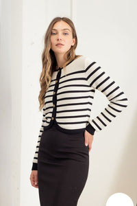 Elevated Essentials Striped Classy Cardigan