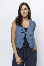 Load image into Gallery viewer, Head In The Clouds Denim Vest
