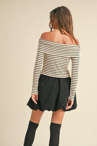 Sleek Stripes Ribbed Top