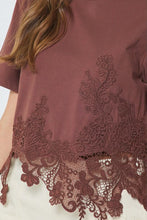 Load image into Gallery viewer, Graceful Aura Lace Tee in Brown
