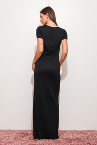 Elevated Essentials Black Tee Maxi Dress