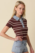 Load image into Gallery viewer, Still Thinking Knit x Denim Polo
