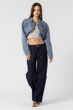 Load image into Gallery viewer, Cool Gal Cropped Denim Jacket
