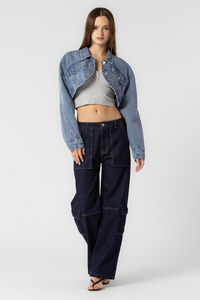 Cool Gal Cropped Denim Jacket