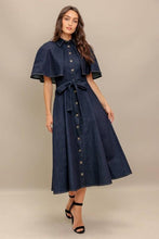 Load image into Gallery viewer, Most Likely Denim Cape Dress

