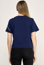Load image into Gallery viewer, Glimmer Waves Tee in Navy
