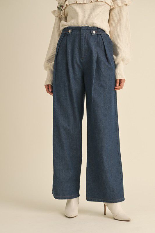 Elevated Essentials In Charge Pleated Denim Trousers