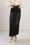 Seems Like It Black Denim Skirt