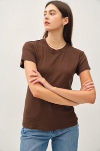 The Perfect Crew Tee in Brown