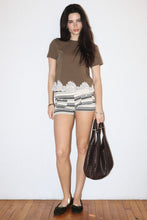 Load image into Gallery viewer, Hint of Lace Crew Tee in Mocha Combo
