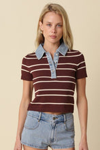 Load image into Gallery viewer, Still Thinking Knit x Denim Polo
