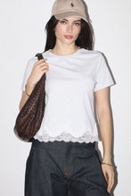 Load image into Gallery viewer, Hint of Lace Crew Tee in Heather Grey

