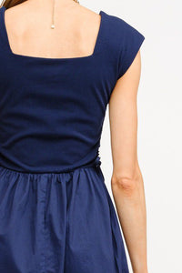 Delia Navy Midi Dress