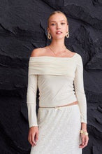 Load image into Gallery viewer, Caught Your Eye Draped Top in Cream
