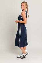 Load image into Gallery viewer, Varsity Navy T-shirt Dress
