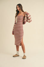 Load image into Gallery viewer, Rosebud Stripe Ribbed Dress Set
