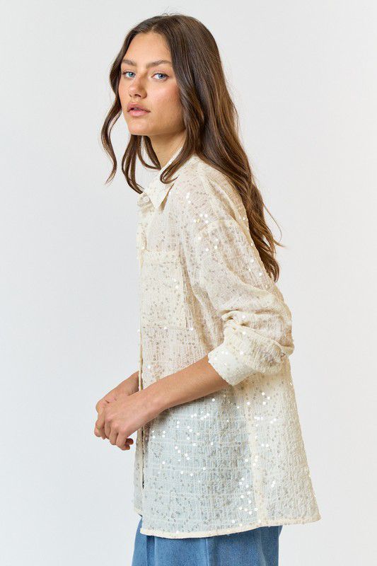 Understated Shimmer Button Down – REVAMP