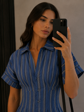 Load image into Gallery viewer, It All Lines Up Midi Dress
