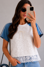 Load image into Gallery viewer, Sweetly Detailed Mixed Tee
