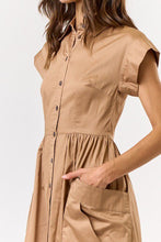 Load image into Gallery viewer, Sophisticated Stunner Camel Dress
