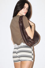 Load image into Gallery viewer, Hint of Lace Crew Tee in Mocha Combo
