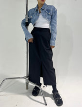 Load image into Gallery viewer, Cool Gal Cropped Denim Jacket
