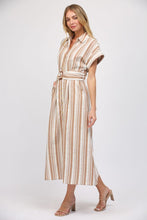 Load image into Gallery viewer, Windsor Linen Striped Midi Dress
